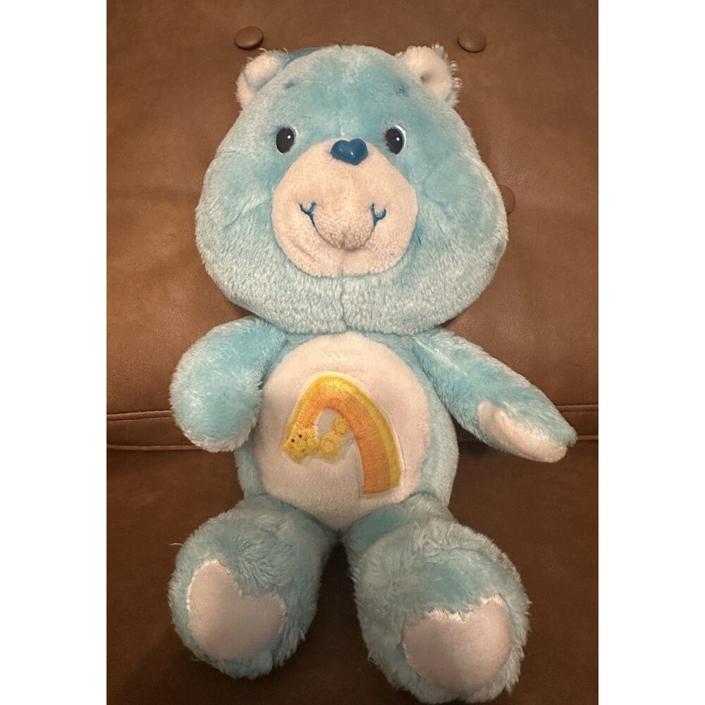 Vintage Care Bears Wish Bear 14” Plush Toy 1984 Kenner Blue Shooting Star P10